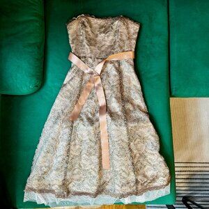 **SOLD** BCBG Max Azria Strapless Lace Cocktail Dress Size 04
